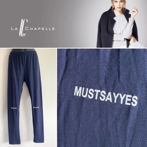 La Chapelle leggings “Must Say Yes” knees Statement Black Long Exclusive Chinese